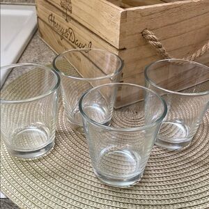 Set of 4 Clear Glass Tumblers